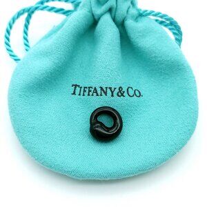 Tiffany & Co. Elsa Peretti Black Jade Carved 11" mm Small Eternal Circle Pendant